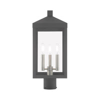 20592-76 Nyack Outdoor Classics 3 E12 Candelabra Base Light Bulb Socket Medium Outdoor Post Top Lantern 8.25