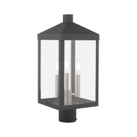 20592-76 Nyack Outdoor Classics 3 E12 Candelabra Base Light Bulb Socket Medium Outdoor Post Top Lantern 8.25