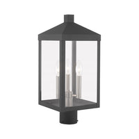 20592-76 Nyack Outdoor Classics 3 E12 Candelabra Base Light Bulb Socket Medium Outdoor Post Top Lantern 8.25