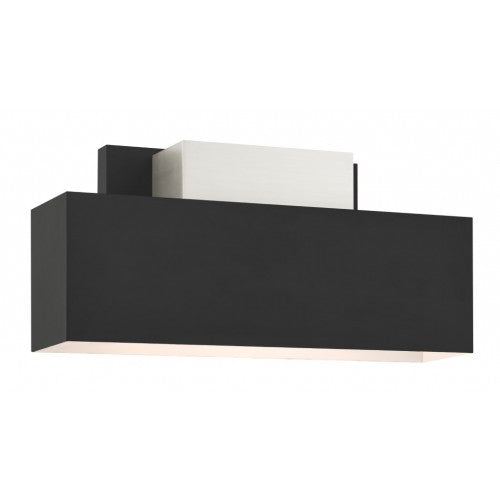 22424-04 Lynx Indoor/Outdoor 1 E26 Medium Base Light Bulb Socket ADA-Compliant Solid Brass Wall Sconce 6.75"x14" Black with Brushed Nickel Accents Finish 120V for Garden, Interior, Exterior and Patio