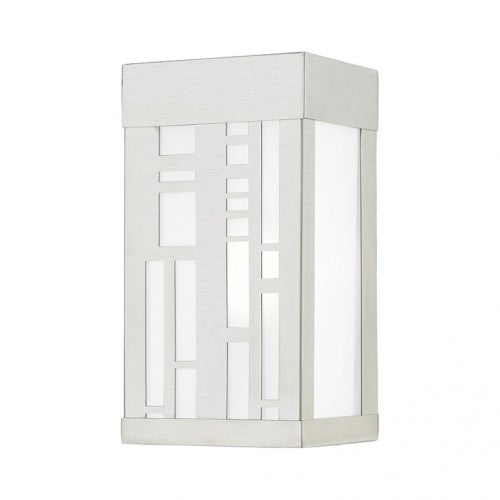 22971-91 Malmo Outdoor 1 E26 Medium Base Light Bulb Socket Outdoor ADA-Compliant Stainless Steel Wall Sconce 4.5"x8.5" Brushed Nickel Finish 120V for Garden, Interior, Exterior and Patio