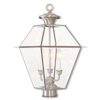 Westover Candelabra Base 3 Light Bulb Sockets Large Outdoor Post Top Lantern 12