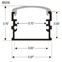 BN256 Adjustable Large Square Surface Mounted 8 ft Aluminum Channel 10 Pack for 0.70