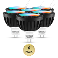 RGBCW MR16 6W Smart WIFI Bluetooth Control LED Light Bulb 2 and 6 Pack, Energy Saving RGBCW Color Changing 2700K-6500K 12V Outdoor LED Bulb Compatible with Alexa and Google Assistant