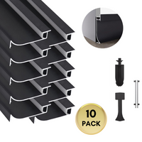 AC14 Skirting Board Black Aluminum Channel with White Frosted Plastic Cover 3.3FT/1M For Max Inner 10.7mm Width LED Strip Lights Pack of 7/10/20