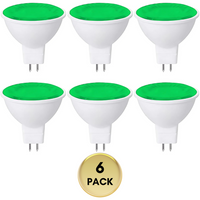 MR16 6-Pack 5W Colored LED Light Bulb, Energy Saving 12V Outdoor Holiday and Party Lighting