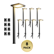 ALP03 8- and 12-Pack 5W Low Voltage 12V 3000K Integrated LED Cast Aluminum Anti-Glade Landscape Pathway Lights Package - 8 Pack