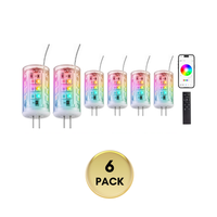 3W G4 RGBCW 2700K-5000K Smart Bluetooth 12V Low Voltage LED Light Bulbs Package with Remote Dimmable Energy Saving