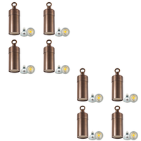 Outdoor Landscape Lighting LED 12V Low Voltage HLB01 4x/8x/12x Package 12V LED Low Voltage Brass Cylinder Pendant Light Hanging Downlight Fixture with 5W 3000K Bulb 8 Pack