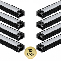 AP42 8 ft Aluminum Channel 0.78″ (W)  x .0.45″ (H) for LED Strip Light with Cover and End Caps | 25 Pack