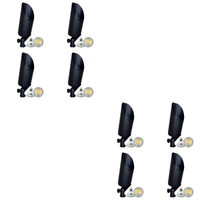 Outdoor Landscape Lighting LED 12V Low Voltage SPB04 4x/8x/12x Package Adjustable 12V Low Voltage LED Bullet Landscape Brass Spotlight Outdoor Lighting with 3W 3000K Bulb Black Brass 8 pack
