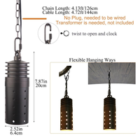 HLA05 2-Pack Low Voltage Black Pendant with MR16 3W 300LM 3000K Warm White LED Aluminum Light Hanging Patio Light Package
