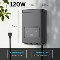 TSPA 60/120/200/300W AC 12V Outputs, Low Voltage Outdoor Plastic Transformer with Photocell and Countdown Timer