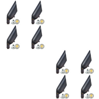 SPB04 4x/8x/12x Package Adjustable 12V Low Voltage LED Bullet Landscape Brass Spotlight Outdoor Lighting with 5W 3000K Bulb