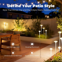 ALP71 DC24V Set of 8 White Mushroom Aluminum 3000K Warm White Integrated LED Low Voltage Path Light with Transformer Included