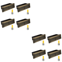 Outdoor Landscape Lighting LED 12V Low Voltage STB03 4x/8x/12x Package Louver Horizontal LED Brass Brick Lights Warm White Edge Outdoor Step Light 12V Low Voltage 3W 3000K Bulb Natural Brass 8 Pack