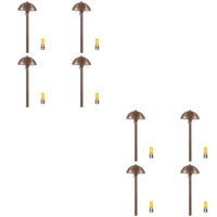 Outdoor Landscape Lighting LED 12V Low Voltage PLB08 4x/8x/12x Package Brass LED Globe 12V Low Voltage Pathway Outdoor Landscape Lighting Fixture 3W 3000K Bulb 8 Pack