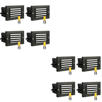 Outdoor Landscape Lighting LED 12V Low Voltage STB02 4x/8x/12x Package Louver Horizontal Waterproof LED Brass Brick Lights Edge Step Lighting 12V Low Voltage 3W 3000K Bulb Dark Brass 8 Pack