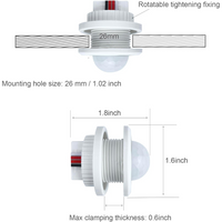 Outdoor Landscape Lighting LED 12V Low Voltage PIR Infrared and Motion Sensor DC12V/DC24V Low Voltage For Strip Lights, Cabinets, Closets, Pantry, Indoors Max Load 12V/60W or 24V/80W