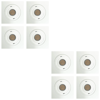Outdoor Landscape Lighting LED 12V Low Voltage CB06 4x/8x/12x Package 1.5W DC12V Low Voltage Dimmable Recessed Square Cast Aluminum LED Puck Light Cabinet Downlighting 3000K or 5000K White 8 Pack