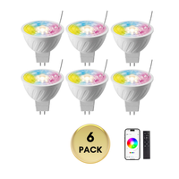 MR16 RGBCW 2700K-5000K Smart Bluetooth 5W 12V Low Voltage LED Bulbs 45° Dimmable Energy Saving Waterproof Light with Antenna and Remote Control