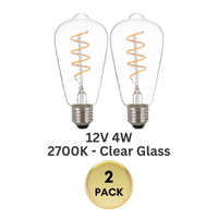 E26 4W 12V-36V 2700K AC/DC LED Spiral Filament Edison Bulbs Package Dimmable Energy Saving Low Voltage Light Bulb