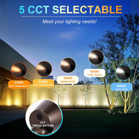 CDA02 4-Pack 9W 5CCT 2200K/2700K/3000K/4000K/5000K Selectable Integrated LED Bronze Aluminum Outdoor Spotlight Directional 12V AC/DC Low Voltage Landscape Lighting Package