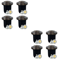 Outdoor Landscape Lighting LED 12V Low Voltage UNB10 4x/8x/12x Package Cast Brass Round Bi-Directional 12V Low Voltage LED In-ground Well Light with 3W 3000K Bulb 8 Pack