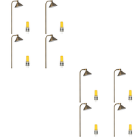 Outdoor Landscape Lighting LED 12V Low Voltage PLB05 4x/8x/12x Package LED 12V Low Voltage Landscape Brass Lighting Directional Pathway Light 2W 3000K Bulb 8 Pack