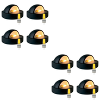 Outdoor Landscape Lighting LED 12V Low Voltage STB09 4x/8x/12x Package LED Brass Round Deck Light Surface Mount 12V Low Voltage Landscape Lighting 3W 3000K Bulb Dark Brass 8 Pack