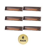 STLA13 6 and 8 Pack Low Voltage 12V 5W 8" 5CCT 2200K/2700K/3000K/4000K/5000K LED Landscape Deck Light, Outdoor Retaining Wall Lights, IP65 Waterproof Step Lights, for Stair Lighting and Yard Patio Pathway Walkway - 6 Pack