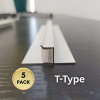 AC16 Suspended Ceiling T-Type Aluminum Channel with 3.3FT/1M For Max Inner 9.6mm Width LED Strip Lights Pack of 5/10/20
