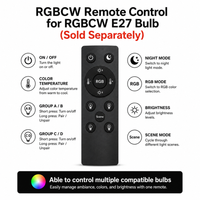 Outdoor Landscape Lighting LED 12V Low Voltage E27 6W 12V Low Voltage LED Bulbs Non-Dimmable Energy Saving Light Bulb 6W RGB + Warm White + Cool White Add 1 Remote for RGBCW Bulb (+$23)