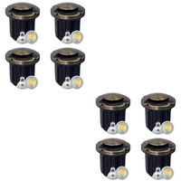Outdoor Landscape Lighting LED 12V Low Voltage UNB09 4x/8x/12x Package Cast Brass Round Mono-Directional 12V Low Voltage LED In-ground Light with 5W 3000K Bulb 8 Pack