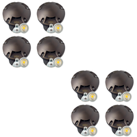Outdoor Landscape Lighting LED 12V Low Voltage UNB11 4x/8x/12x Package Cast Brass Round Tri-Directional 12V Low Voltage LED In-ground Light with 3W 3000K Bulb 8 Pack