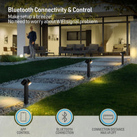 ALPR10 10W RGBCW Bluetooth Smart LED Landscape Pathway Light 2x or 4x Package, 12V-24V AC/DC 400LM