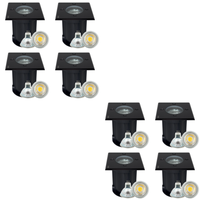 Outdoor Landscape Lighting LED 12V Low Voltage UNS01 4x/8x/12x Package 12V Low Voltage LED In-Ground Well Light Square Stainless Steel Landscape Lighting Waterproof with 5W 3000K Bulb Black 8 Pack