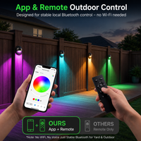 STRA01 3W Bluetooth Smart G4 RGBCW LED 2700K-6000K 12V Low Voltage LED Outdoor Step Deck Lights Package, Step Horizontal Patio Landscape Lights with Remote Control