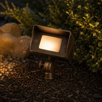 Outdoor Landscape Lighting LED 12V Low Voltage FPB01 Brass 12V Low Voltage Rectangular LED Directional Floodlight Adjustable Lighting