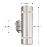 SCSH01 120V Line Voltage LED Stainless Steel Cylinder Up Down Light 2 Directional Sconce Lighting Medium Base Sockets