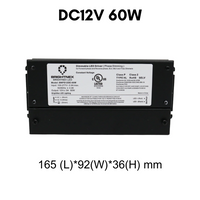 TSDC01 12V/24V DC Low Voltage Dimmable Transformers UL Listed LED Driver Outdoor Rated