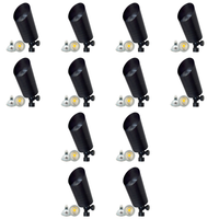 Outdoor Landscape Lighting LED 12V Low Voltage SPB09 4x/8x/12x Package with 3W 3000K Bulb 12V Low Voltage LED Outdoor Landscape Brass Spotlight Black Brass 12 Pack
