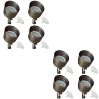 Outdoor Landscape Lighting LED 12V Low Voltage SPB07 4x/8x/12x Brass 12V Outdoor Flood Light Low Voltage LED Landscape Lighting with PAR36 10W 160° 3000K Bulb 8 Pack Natural Brass