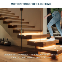 SLMS03 Intelligent LED COB Strip Light Stair Light Kit 10, 16 or 20 Stairs with Remote Control, Motion Sensor, RGB and Tunable 2700K/3000K/3500K/4000K/5000K,