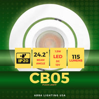 Outdoor Landscape Lighting LED 12V Low Voltage CB05 1.5W DC12 Low Voltage Round LED Cast Aluminum Recessed Cabinet Light Down Lighting Fixture