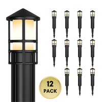 ALP56 4W 12V AC/DC Low Voltage Cast Aluminum LED Bollard Pathway Lights Package – Outdoor Landscape Walkway & Garden Lighting
