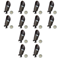 Outdoor Landscape Lighting LED 12V Low Voltage SPB11 4x/8x/12x Package 12V Low Voltage Small Directional Bullet Light Outdoor Landscape Brass Spotlight With 2.5W 3000K Bulb Natural Brass 12 Pack