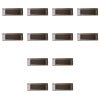 Outdoor Landscape Lighting LED 12V Low Voltage STBCC17 4x/8x/12x Package Cast Brass 1W-4W 3CCT Adjustable LED Outdoor Step Light 12V Low Voltage Lighting Natural Brass 12 Pack