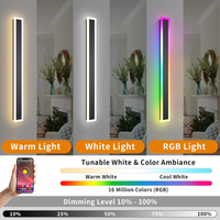 SCH16 2-Pack RGB-IC Tunable White 39.4 Inch LED Rectangular Modern Outdoor Wall Sconce Light Dimmable 120V Line Voltage IP65