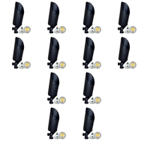 Outdoor Landscape Lighting LED 12V Low Voltage SPB04 4x/8x/12x Package Adjustable 12V Low Voltage LED Bullet Landscape Brass Spotlight Outdoor Lighting with 3W 3000K Bulb Black Brass 12 Pack